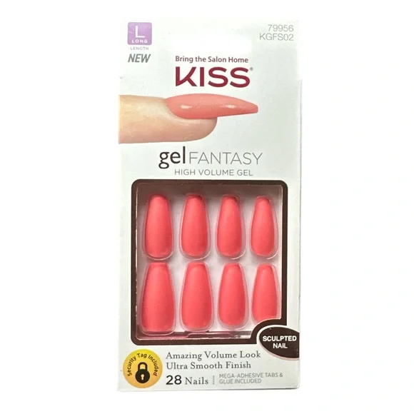 KISS Gel Fantasy Sculpted Nails in Coral - Picture 1 of 2